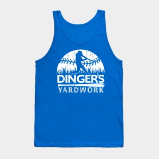 DINGERS YARDWORK FUNNY SOFTBALL BASEBALL HOME RUN HITTER BOMB SQUAD Tank Top